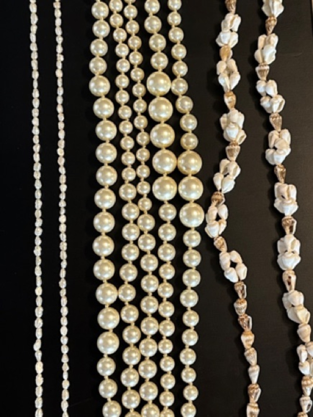 2 Pearl Necklaces and 1 Shell Necklace